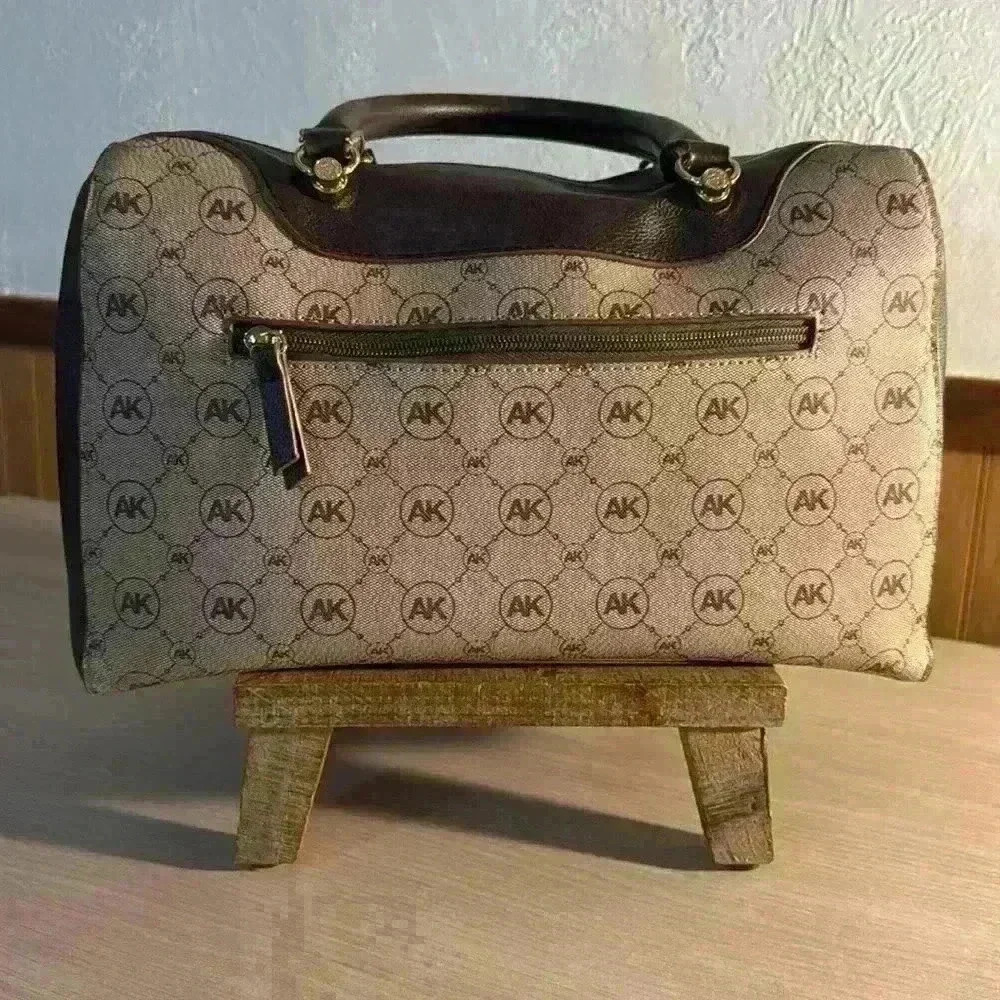 Anne Klein Logo Varsity Stripe Satchel Handbag - Picture 3 of 7